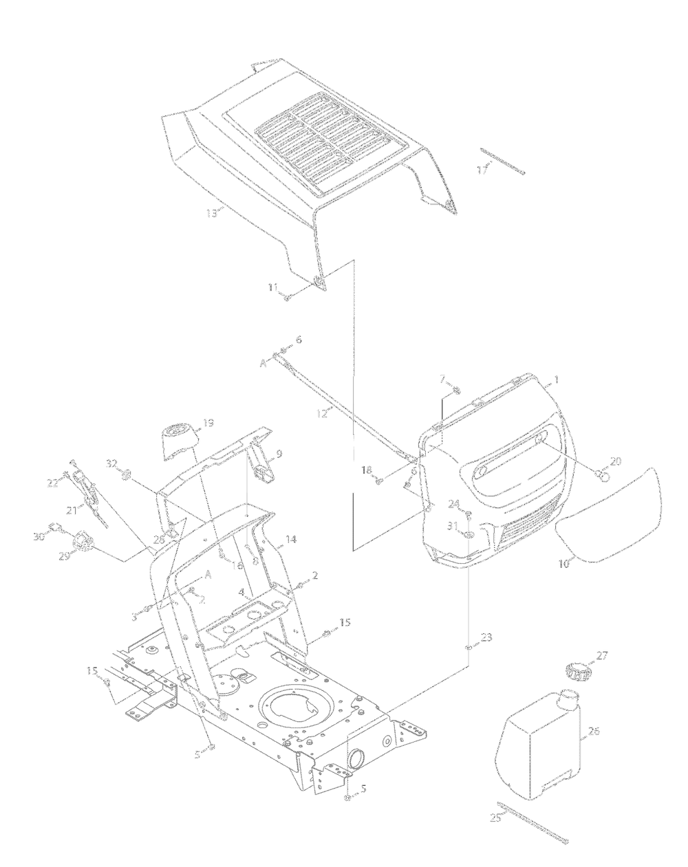 Hoodandcontrol Assembly 762and772 Diagram and Parts List for 2008 Yard Machines Lawn Tractor